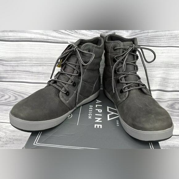 ALPINE DESIGN X KAMIK EZRA WATERPROOF LEATHER BOOTS Men's Size 10 GREY NEW - Picture 4 of 8